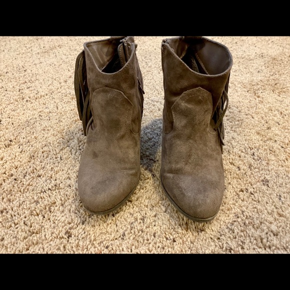 Charlotte Russe Brown Suede Booties w/ Fringe - Picture 3 of 4